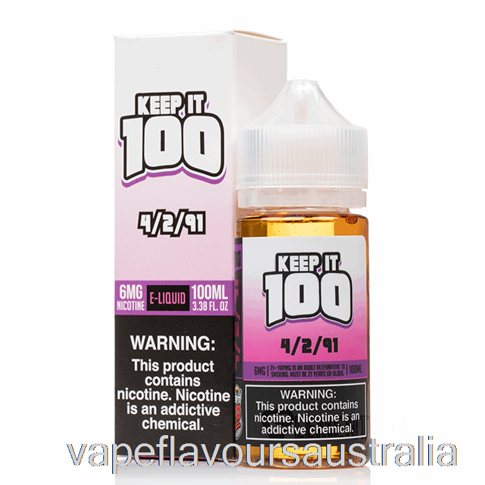 Vape Australia 4/2/91 - Keep It 100 E-Liquid - 100mL 3mg